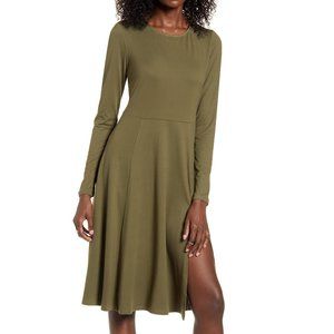 Socialite Lagenlook Slit Long Sleeve Dress